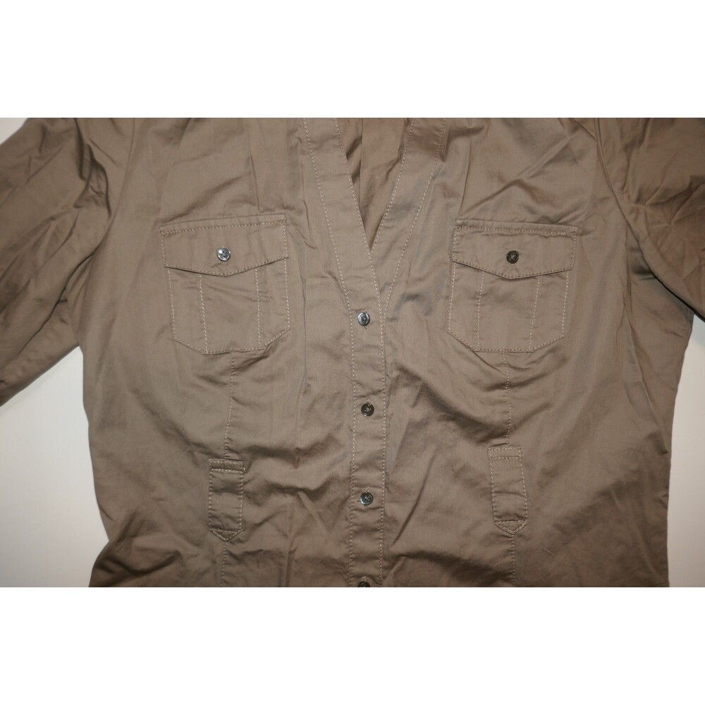 Ann Taylor Womens Button Down 3/4 Sleeve Cotton Blouse Shirt Top Size 12 - Picture 4 of 13